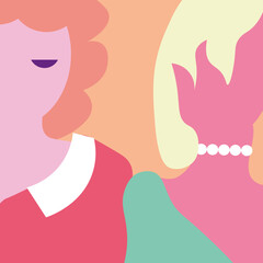 vector illustration of a lot of tender women