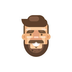 Man character vector illustration, character head flat icon