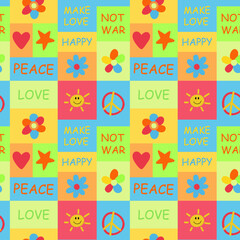 Vector bright hippie pattern
