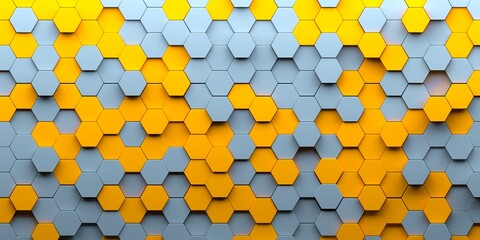 3D image of a decorative panel from multi-colored hexagons. Background and texture