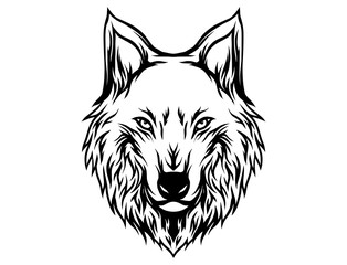 wolf head vector mascot logo