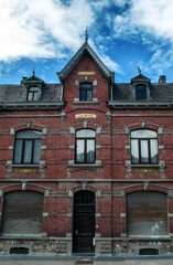 The facade of an old abandoned house