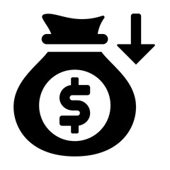 Money Loss Glyph Icon Vector