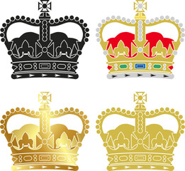 St Edward's Crown, british Royal symbol, United Kingdom, vector illustration - obrazy, fototapety, plakaty