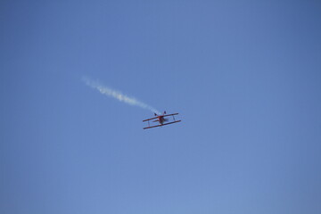 Fototapeta na wymiar one engine airplane in the sky