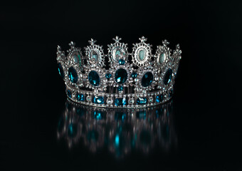 queen crown isolated on black background