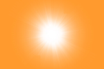 Solar rays.Warm sun on a yellow background. Leto.bliki. 