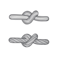 Rope knots. Rope knots symbols hand drawn vintage style vector illustrations. Part of est.