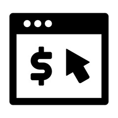 Pay Per Click Glyph Icon Vector