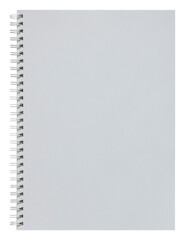 blank white spiral notebook isolated with clipping path for mockup