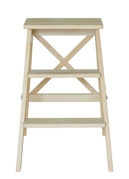 wooden ladder isolated with clipping path