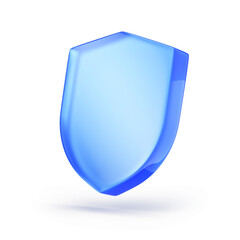 Shield. Protect and Security concept. Bue Shield 3d icon. 3d rendering