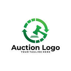 auction logo vector design template