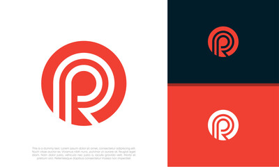 Initial R. RR logo design. Innovative high tech logo template. 