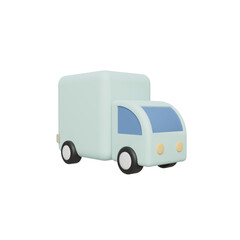 PNG, 3D cartoon style car on transperent background.