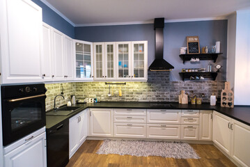 Interior of beautiful luxurious modern kitchen