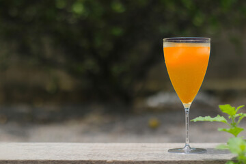 A welcome drink of fruit juice for guests who visit and relax during the holidays.