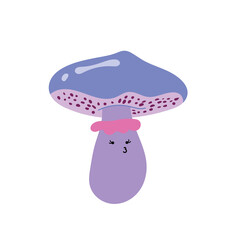 Groovy mushroom vector clipart. 70s, 80s, 90s vibes sticker. Magic forest element. Vintage nostalgia graphic for design and print