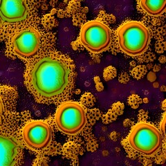 bacteria virus or germs microorganism cells. 3d rendering