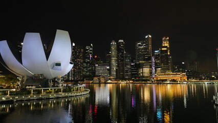 Singapore country skyline at night