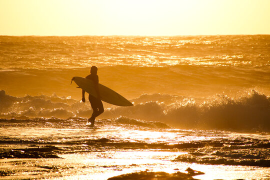 surfer at sunset