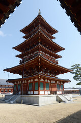 Naklejka premium 薬師寺 西塔 奈良県奈良市西ノ京町