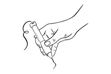 Outline punch needle embroidery symbol. Hobby concept.