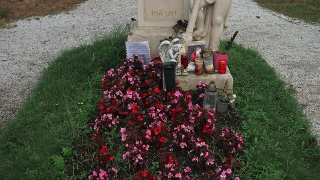 Unmarked burial site of Wolfgang Amadeus Mozart in the old cemetery of St Marx in Vienna Austria