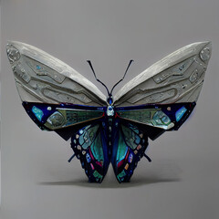 Digital art of butterfly with amazing colors, 3d render