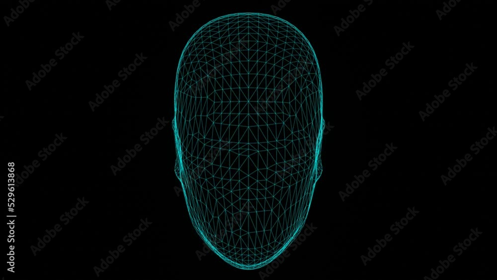 Fototapete beautiful abstract colourful intelligence face scanner. facial recognition background pattern for de