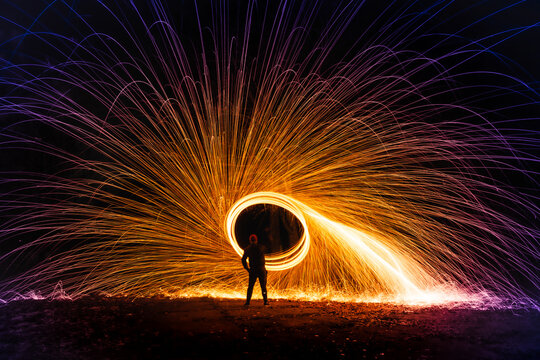 Steel whool sparktrails