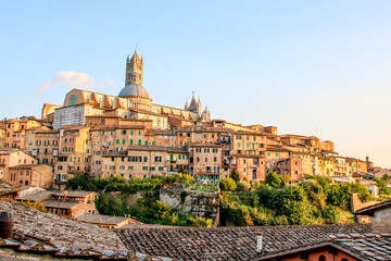 Naklejka na ściany i meble view of the city of Siena, Italy