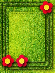 red flower frame