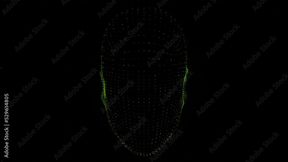 Aufkleber beautiful abstract colourful intelligence face scanner. facial recognition background pattern for de