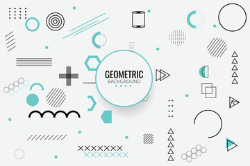 Set of  geometric shapes. Memphis design, retro elements for web, vintage, advertisement, commercial banner, poster, leaflet. Collection trendy halftone vector geometric shapes.