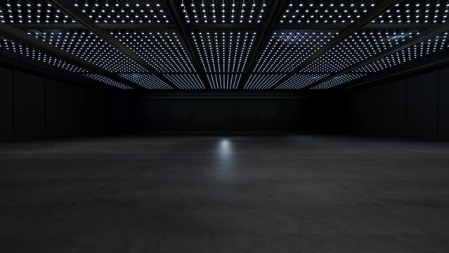 Motion Empty hall exhibition.The backdrop for exhibition stands, booth,trade show.Convention for meeting.Big room for entertainment,event,sports.Indoor for Factory,warehouse,showroom.3d render.	