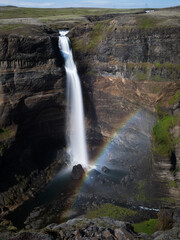 Fototapeta na wymiar Háifoss waterfall, Iceland.