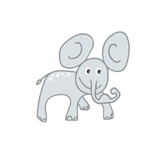 Elephant draw by hand on a white background