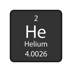Helium symbol. Chemical element of the periodic table. Vector illustration.