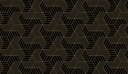 Luxury background pattern seamless line abstract gold color design. Christmas background vector.