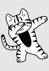 cute animal character art design BW