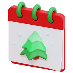 christmas day 3d render icon illustration