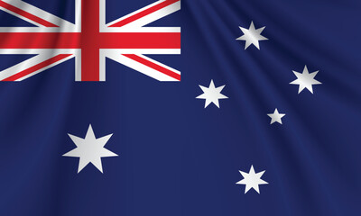 Australia flag isolated vector and Waving colorful Australian flag, Waving flag of Australia