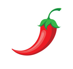 Spicy red pepper icon. Red chili pepper icon isolated on white background.