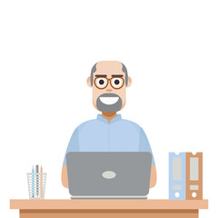 Man Playing Laptop Work From Home