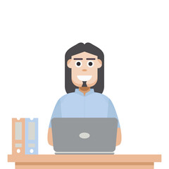 Man Playing Laptop Work From Home