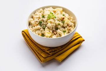 Bhagar - Indian fasting or upwas food recipe made using Barnyad millet rice grains or Sanwa, Samwa