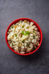 Bhagar - Indian fasting or upwas food recipe made using Barnyad millet rice grains or Sanwa, Samwa