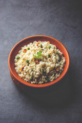 Bhagar - Indian fasting or upwas food recipe made using Barnyad millet rice grains or Sanwa, Samwa