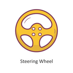 Steering wheel vector filled outline Icon Design illustration. Gaming Symbol on White background EPS 10 File